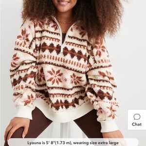 Aerie hometown holiday fleece quarter zip